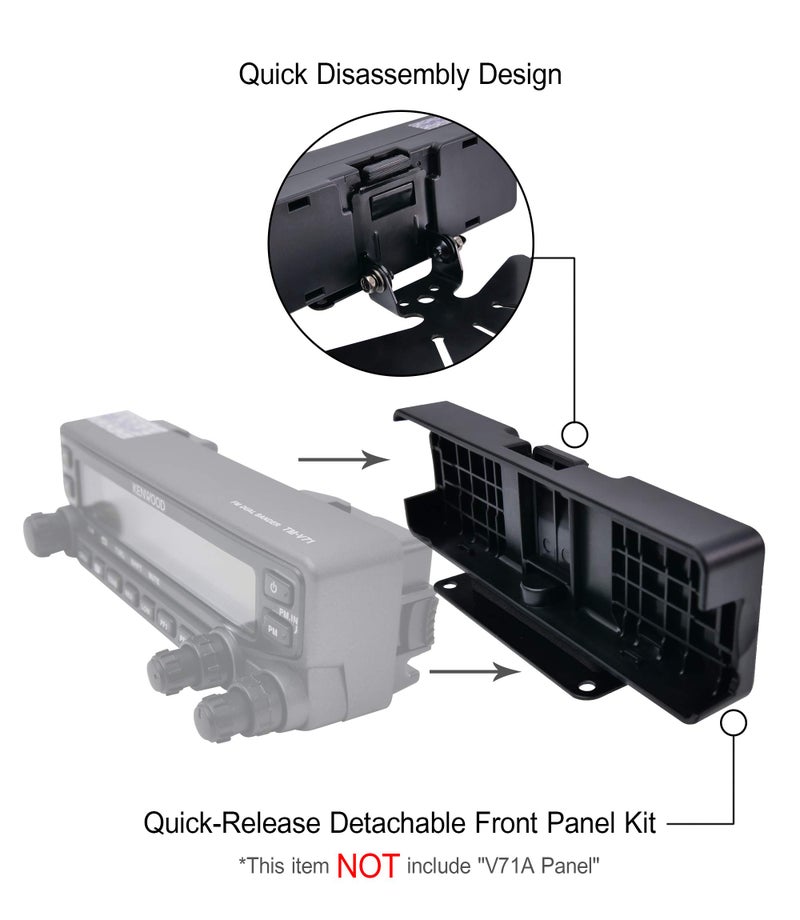 Gabil Quickâ€‘Release Remote Mount Kit for Kenwood TMâ€‘V71 (E/A) | Detachable Front Panel with 3.5â€¯m Cable | Secure Mobile Installation - Image 3